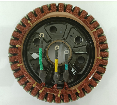 Electric bicycle motor stator assembly